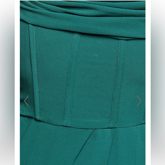 SHOWPO ANDRINA MIDI DRESS - HIGH LOW WRAP CORSET DRESS IN FOREST GREEN - Picture 4 of 6